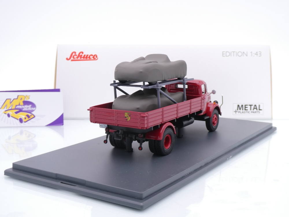 Schuco 07236 # Mercedes-Benz L 3500 Baujahr 1960 " Porsche Renndienst " mit Ladung 1:43