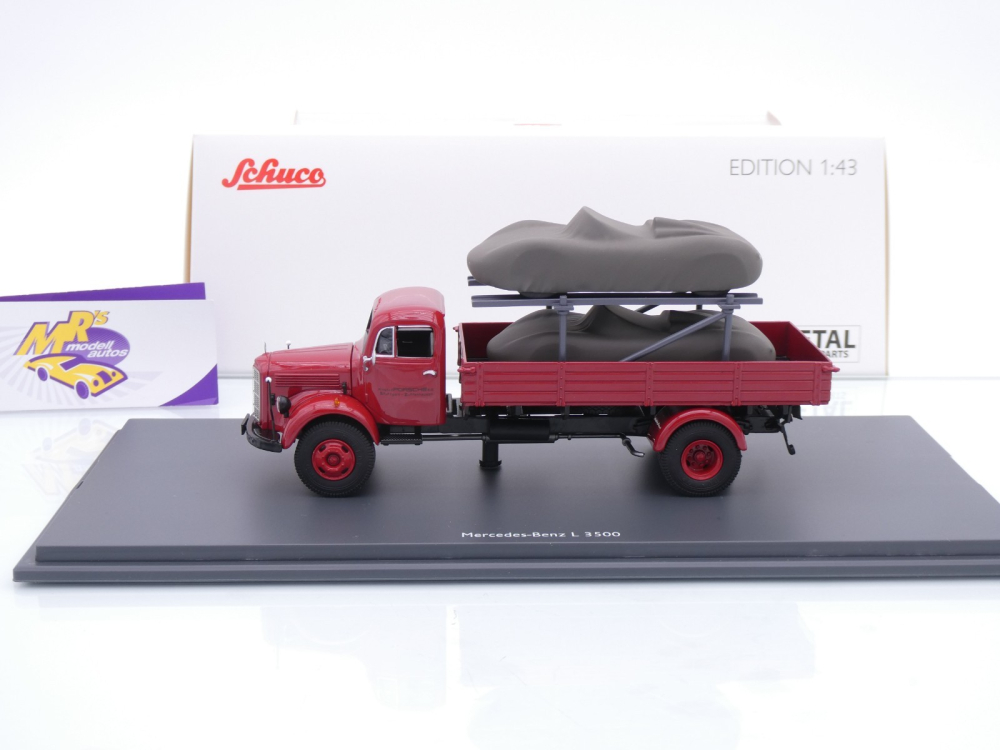 Schuco 07236 # Mercedes-Benz L 3500 Baujahr 1960 " Porsche Renndienst " mit Ladung 1:43