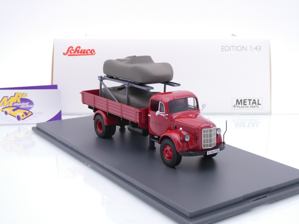 Schuco 07236 # Mercedes-Benz L 3500 Baujahr 1960 " Porsche Renndienst " mit Ladung 1:43