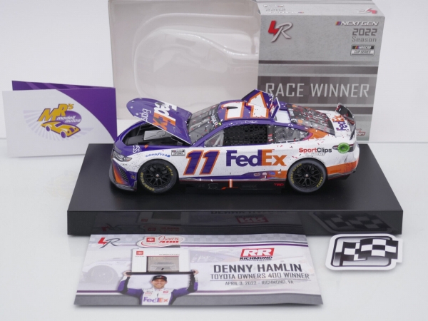 Lionel Racing W112223FEXDHK # Toyota Camry NASCAR 2022 " Denny Hamlin - FedEx Express Richmond Race Winner " 1:24