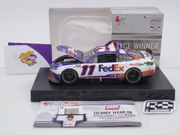 Lionel Racing W112223FEXDHK # Toyota Camry NASCAR 2022 " Denny Hamlin - FedEx Express Richmond Race Winner " 1:24