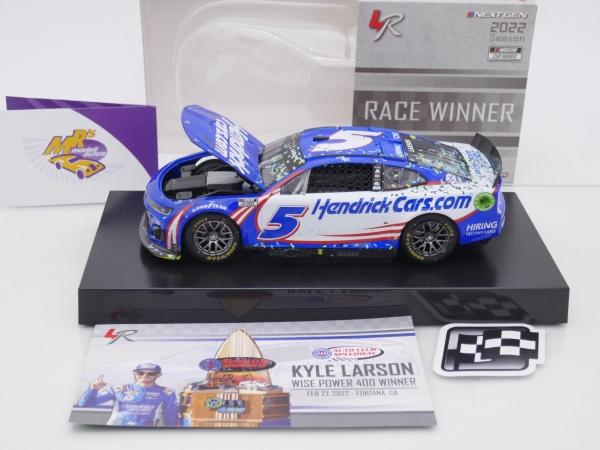 Lionel Racing WX52223HENKLB # Chevrolet Camaro ZL1 NASCAR 2022 " Kyle Larson - Hendrickcars.com Auto Club (Fontana) Race Winner " 1:24
