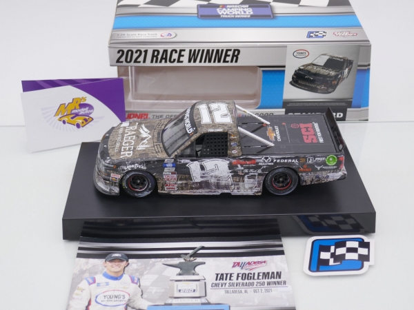 Lionel Racing W122124TRGTUJ # Chevrolet Silverado NASCAR Trucks 2021 " Tate Fogleman - Treager Grills Talladega Fall Race Winner " 1:24