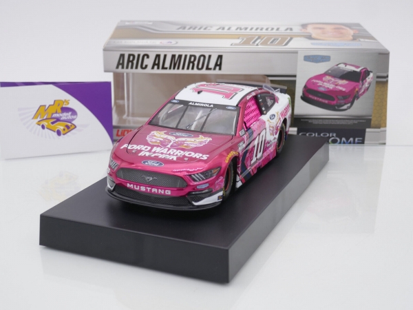 Lionel Racing C102123SMWAACL # Ford Mustang NASCAR 2021 " Aric Almirola - Ford Warriors in Pink / Smithfield " 1:24 Color Chrome Edition