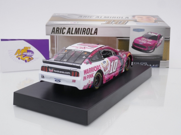 Lionel Racing C102123SMWAACL # Ford Mustang NASCAR 2021 " Aric Almirola - Ford Warriors in Pink / Smithfield " 1:24 Color Chrome Edition