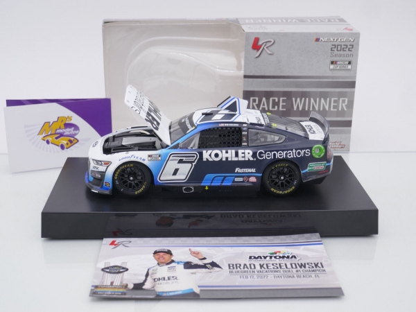 Lionel Racing WX62223KOLBWBD # Ford Mustang NASCAR 2022 " Brad Keselowski - Kohler Generators Daytona Duel #1 Race Winner " 1:24