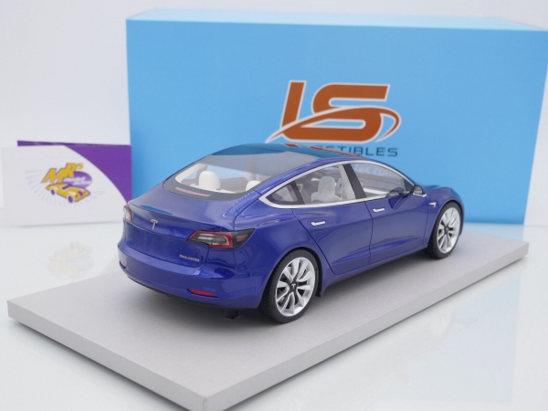 LS Collectibles LS074B # Tesla Model 3 Baujahr 2019 " dunkelblaumetallic " 1:18