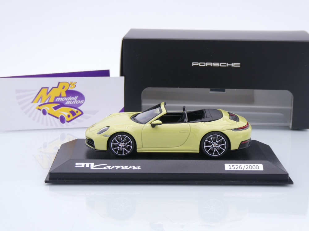 Minichamps WAP0200220SCPE # Porsche 911 (992 II) Carrera Cabrio Baujahr 2024 " cartagenagelb " 1:43