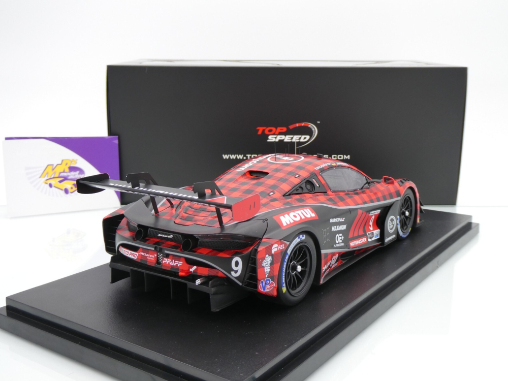 Top Speed TS0601 # McLaren 720S GT3 Evo #9 IMSA Mosport 2024 " Pfaff Motorsports " 1:18