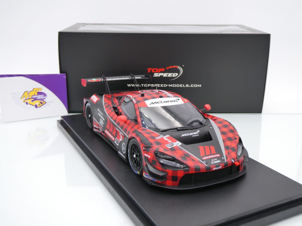 Top Speed TS0601 # McLaren 720S GT3 Evo #9 IMSA Mosport 2024 " Pfaff Motorsports " 1:18