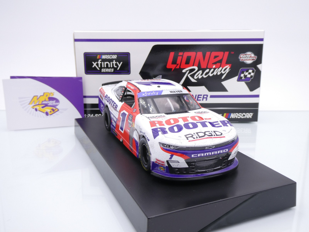 Lionel Racing WX12423RTRSMI # Chevrolet Camaro NASCAR Xfinity 2024 " Sam Mayer - Roto-Rooter Plumbing Iowa Race Winner " 1:24