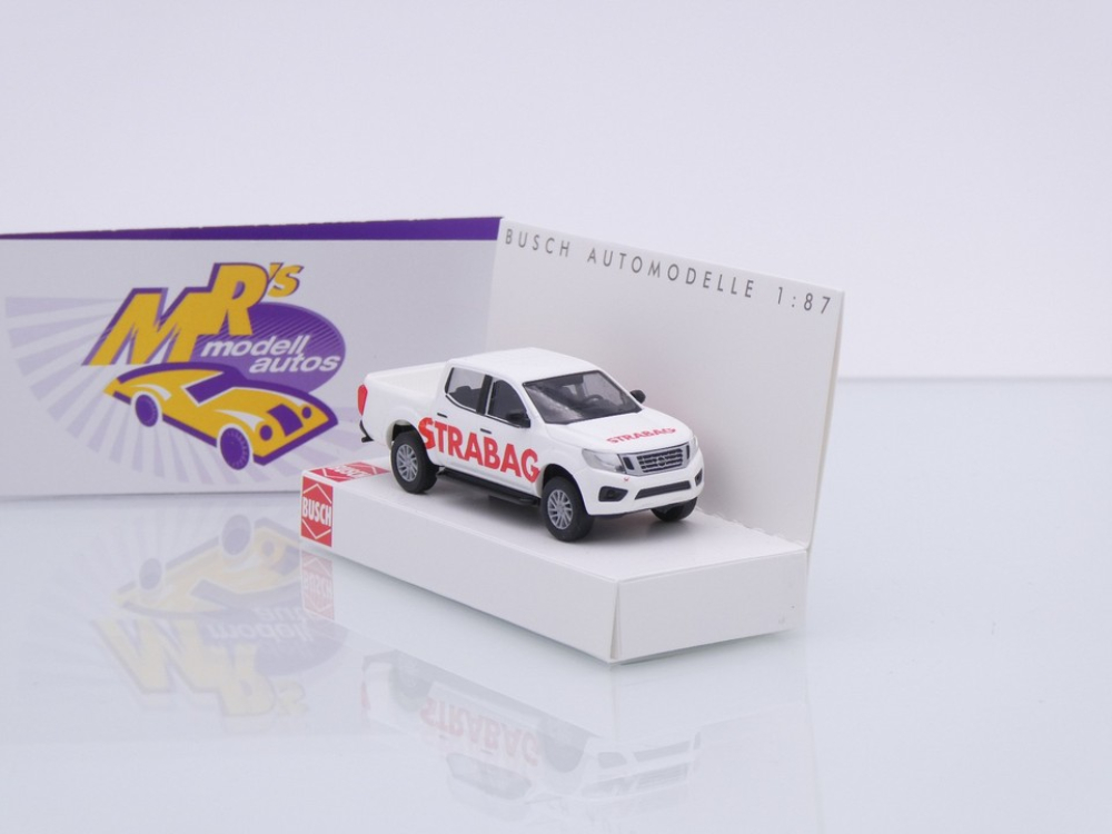 Busch 53731 # Nissan Navara Pick-Up " STRABAG Bauunternehmen " 1:87