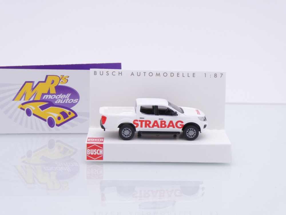 Busch 53731 # Nissan Navara Pick-Up " STRABAG Bauunternehmen " 1:87
