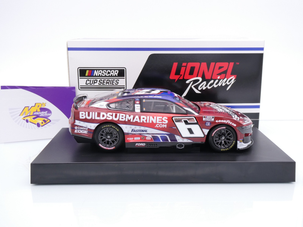 Lionel Racing CX62423SALBW # Ford Mustang Dark Horse NASCAR 2024 " Brad Keselowski - BuildSubmarines.com Salutes / Patriotic " Chrom Startnummer " " 1:24