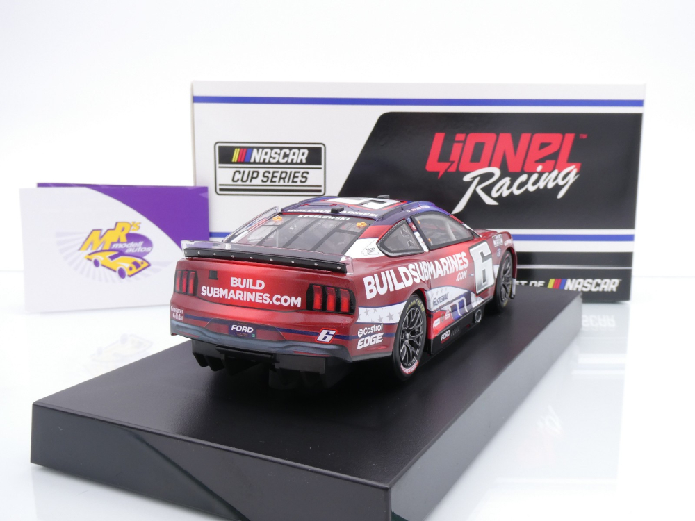 Lionel Racing CX62423SALBW # Ford Mustang Dark Horse NASCAR 2024 " Brad Keselowski - BuildSubmarines.com Salutes / Patriotic " Chrom Startnummer " " 1:24