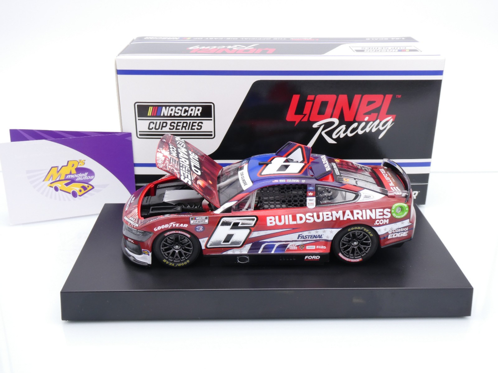 Lionel Racing CX62423SALBW # Ford Mustang Dark Horse NASCAR 2024 " Brad Keselowski - BuildSubmarines.com Salutes / Patriotic " Chrom Startnummer " " 1:24