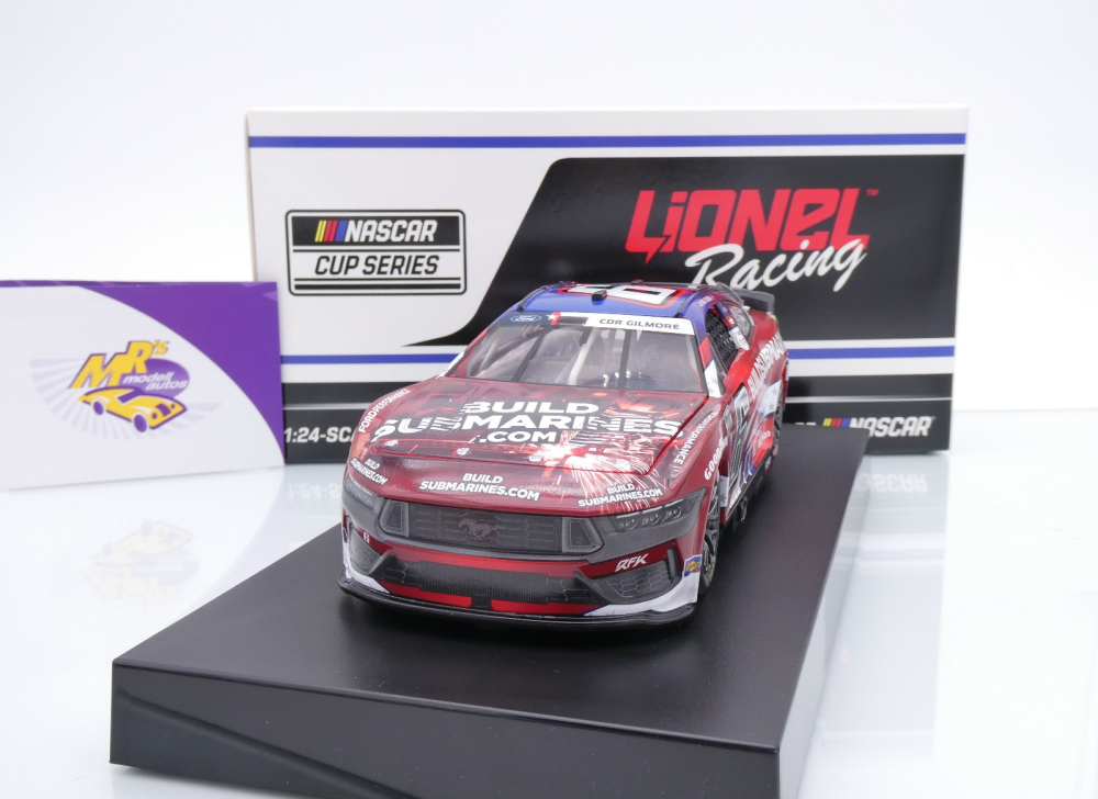 Lionel Racing CX62423SALBW # Ford Mustang Dark Horse NASCAR 2024 " Brad Keselowski - BuildSubmarines.com Salutes / Patriotic " Chrom Startnummer " " 1:24