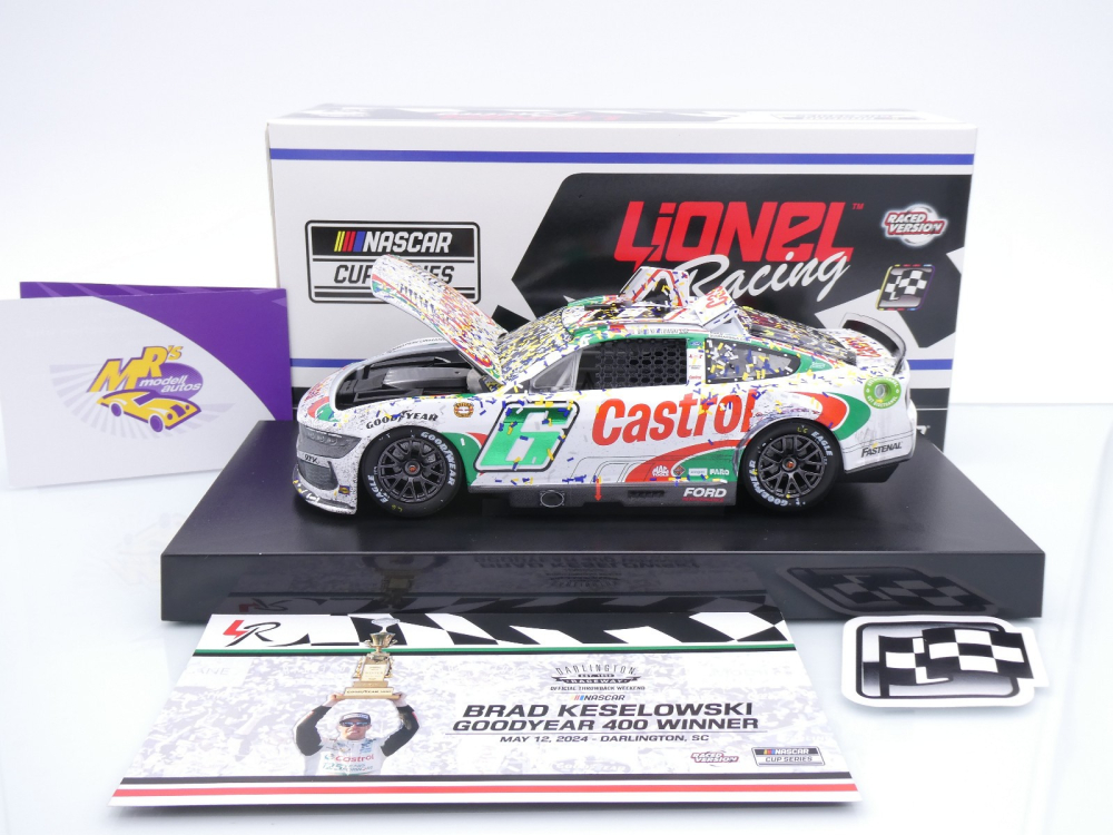 Lionel Racing WX62423CATBWL # Ford Mustang Dark Horse NASCAR 2024 " Brad Keselowski - Castrol Throwback Darlington Race Winner " Chrom Startnummer " " 1:24