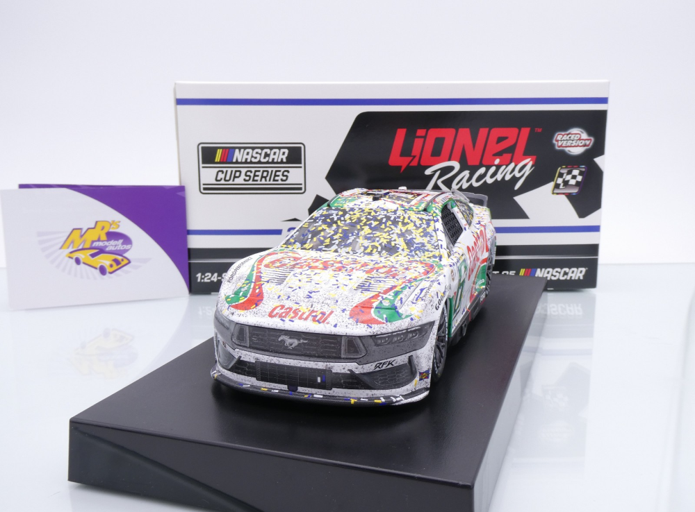 Lionel Racing WX62423CATBWL # Ford Mustang Dark Horse NASCAR 2024 " Brad Keselowski - Castrol Throwback Darlington Race Winner " Chrom Startnummer " " 1:24