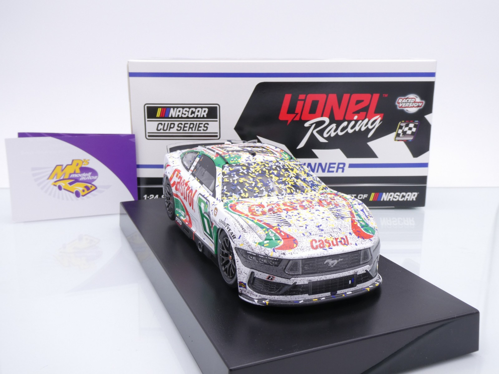 Lionel Racing WX62423CATBWL # Ford Mustang Dark Horse NASCAR 2024 " Brad Keselowski - Castrol Throwback Darlington Race Winner " Chrom Startnummer " " 1:24