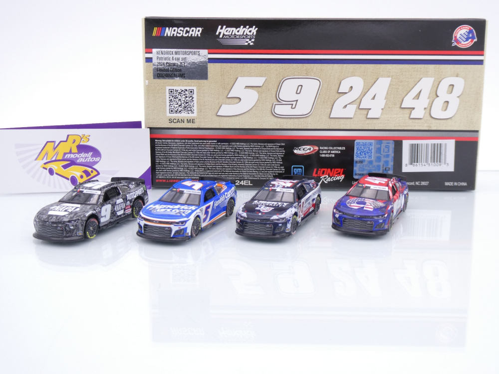 Lionel Racing FXX2465SALHMS # Chevrolet Camro NASCAR 2024 " Hendrick - Salutes 4 Car Set " " 1:64