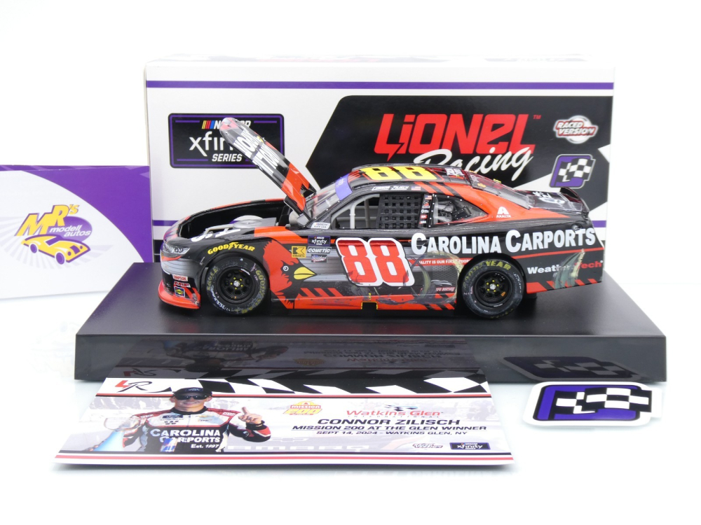 Lionel Racing W882423CCPZIV # Chevrolet Camaro NASCAR Xfinity 2024 " Connor Zilisch - Carolina Carports Watkins Glen Win " 1:24