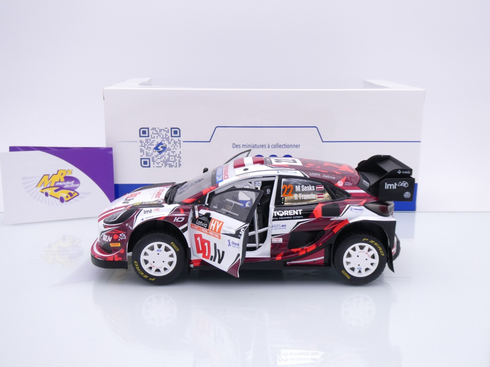 Solido S1809507 # Ford Puma Rally1 Hybrid WRC #22 7th Rallye Lettland 2024 " Sesks / M-Sport " 1:18