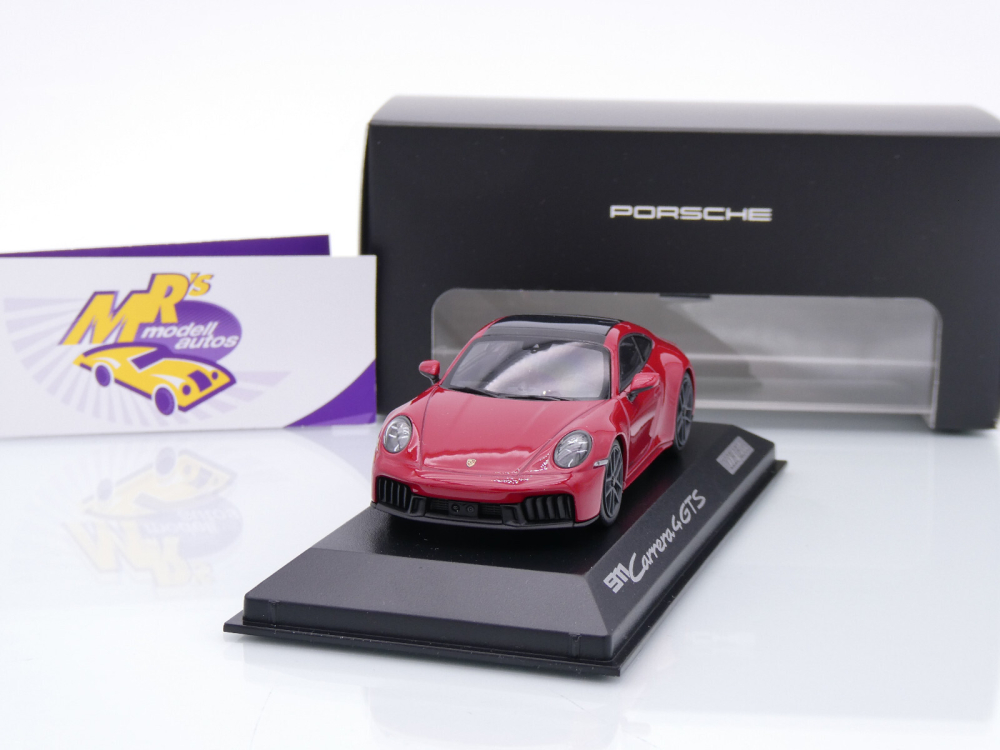 Minichamps WAP0200300SCPE # Porsche 911 992 Carrera 4 GTS Baujahr 2024 " rubinrot " 1:43