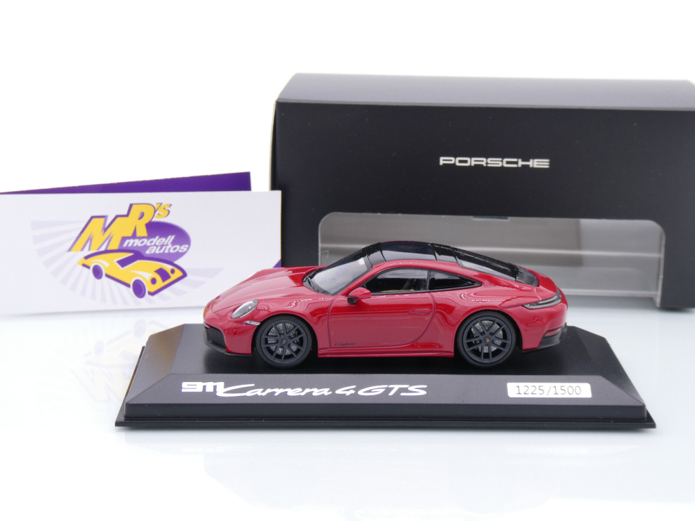 Minichamps WAP0200300SCPE # Porsche 911 992 Carrera 4 GTS Baujahr 2024 " rubinrot " 1:43