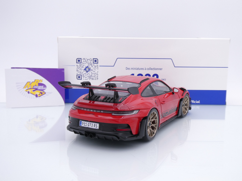 Solido S1812101 # Porsche 911 (992) GT3 RS Baujahr 2024 " rot-schwarz " 1:18