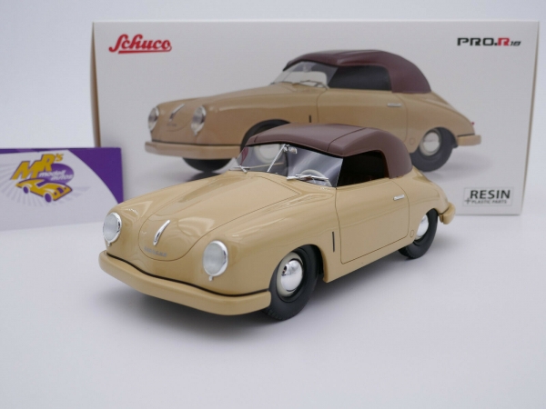 Schuco PRO.R18 00296 # Porsche 356 Gmünd Cabriolet (geschlossen) " beige " 1:18