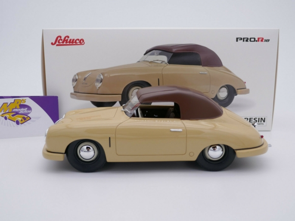 Schuco PRO.R18 00296 # Porsche 356 Gmünd Cabriolet (geschlossen) " beige " 1:18