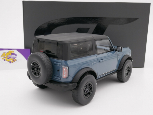 GT Spirit GT359 # Ford Bronco First Edition Baujahr 2021 " graublau - schwarz " 1:18