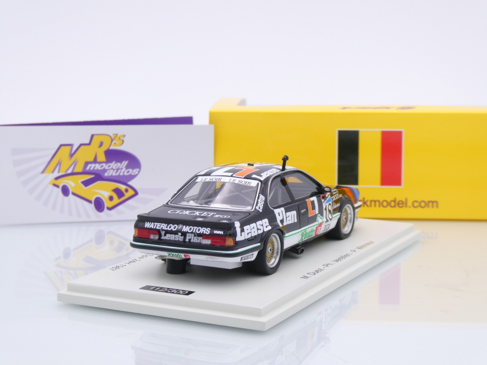 Spark SB665 # BMW 635 CSi #18 24h Spa 1987 " Walterloo Motor Lease Plan " 1:43