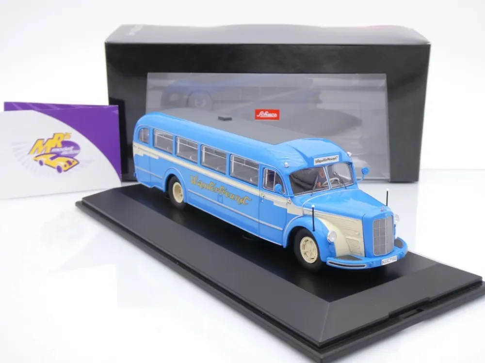 Schuco 02748 # Mercedes Benz O 6600 Reisebus in blau " Wanderfreunde " mit Fahrerfigur 1:43
