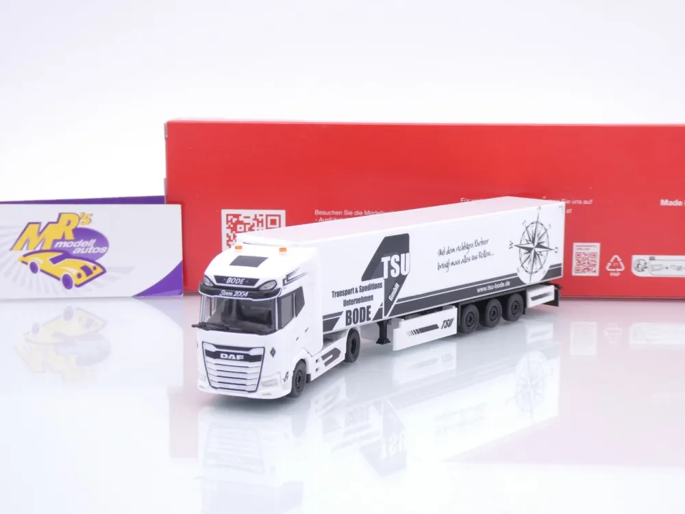 Herpa 319959 # DAF XG+ Kühlkoffer-Sattelzug " TSU Jens Bode Spedition " 1:87