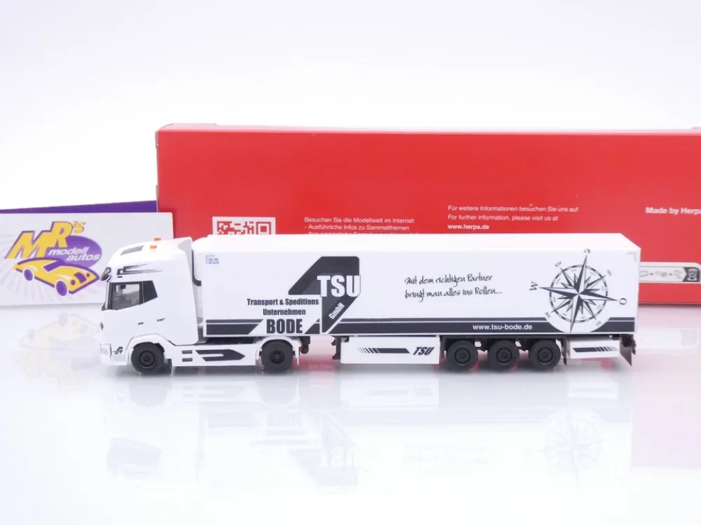 Herpa 319959 # DAF XG+ Kühlkoffer-Sattelzug " TSU Jens Bode Spedition " 1:87