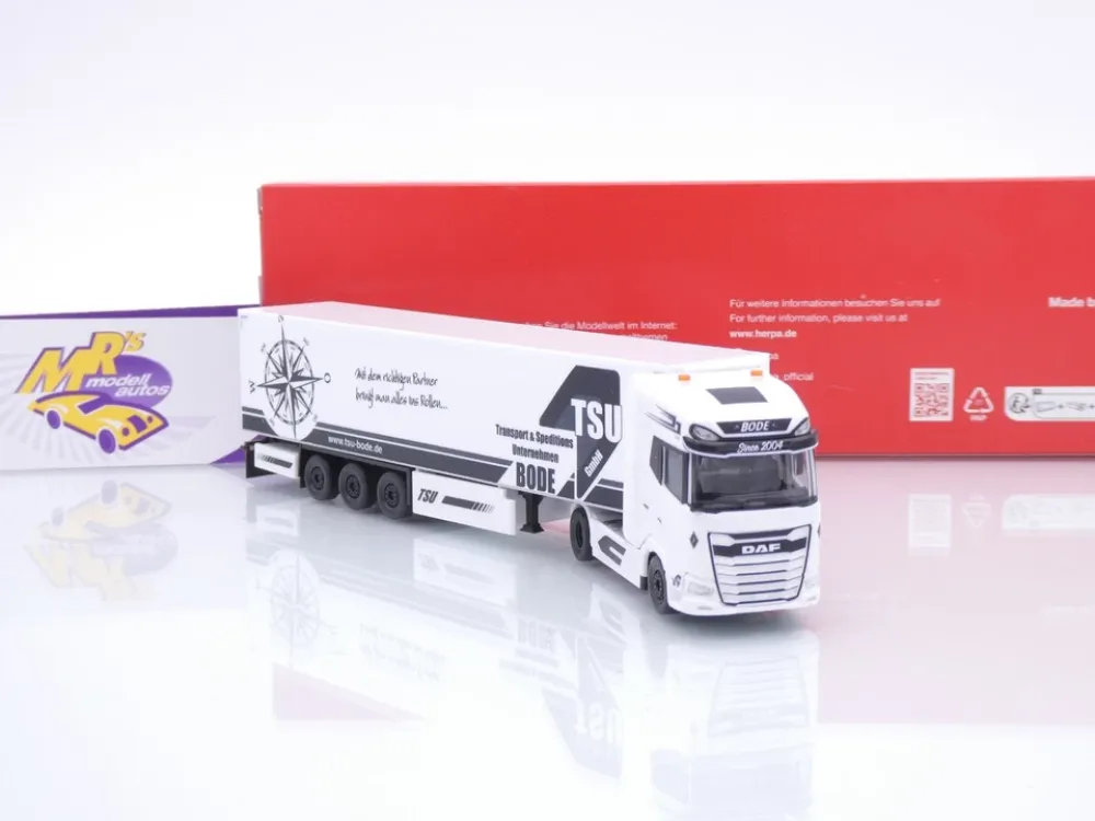 Herpa 319959 # DAF XG+ Kühlkoffer-Sattelzug " TSU Jens Bode Spedition " 1:87