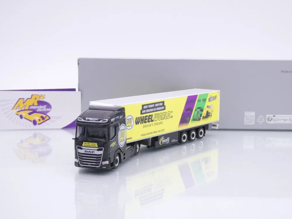 Herpa 961547 # DAF XG Kühlkoffer-Sattelzug " Spedition Kalbitz Wheelworld " 1:87