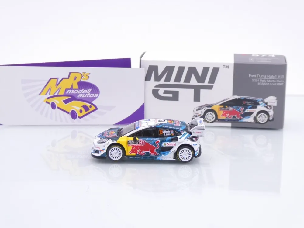 TSM Mini GT MGT00974-L # Ford Puma #13 Rallye Monte Carlo 2024 " Gregoire Munster - Louis Louka " 1:64