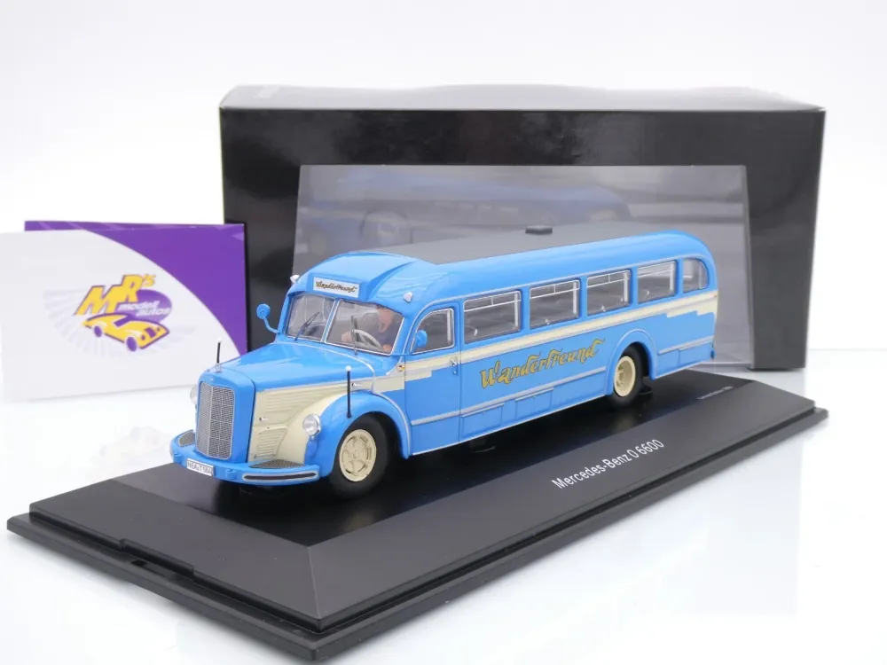Schuco 02748 # Mercedes Benz O 6600 Reisebus in blau " Wanderfreunde " mit Fahrerfigur 1:43