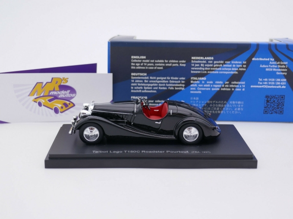 Avenue 43 60076 # Talbot Lago T150C Roadster Pourtout Baujahr 1937 " schwarz " 1:43
