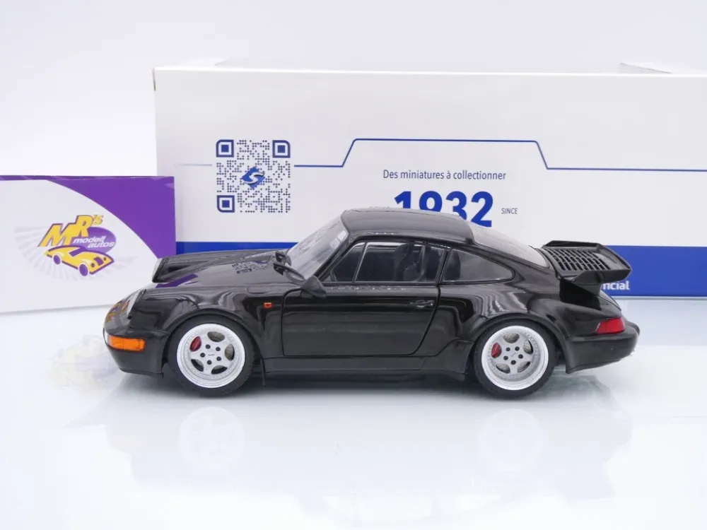 Solido S1813404 # Porsche 911 (964) Turbo Baujahr 1990 " schwarz " 1:18