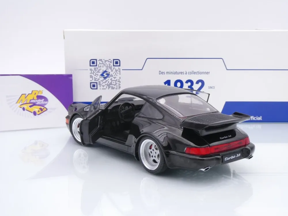 Solido S1813404 # Porsche 911 (964) Turbo Baujahr 1990 " schwarz " 1:18