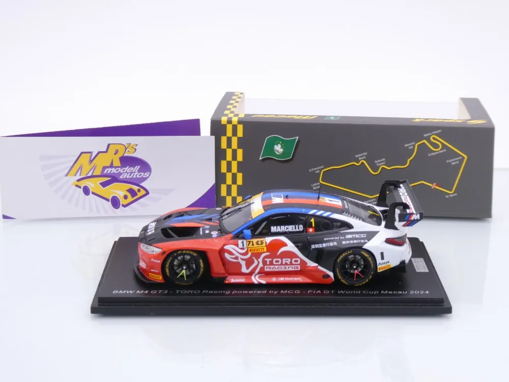 Spark SA292 # BMW M4 GT3 #1 FIA GT Macau 2024 " Raffaele Marciello / TORO " 1:43