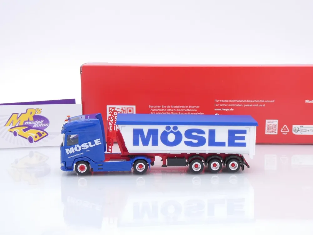 Herpa 320153 # DAF XG+ Stahlmulden-Sattelzug " Spedition Mösle " 1:87