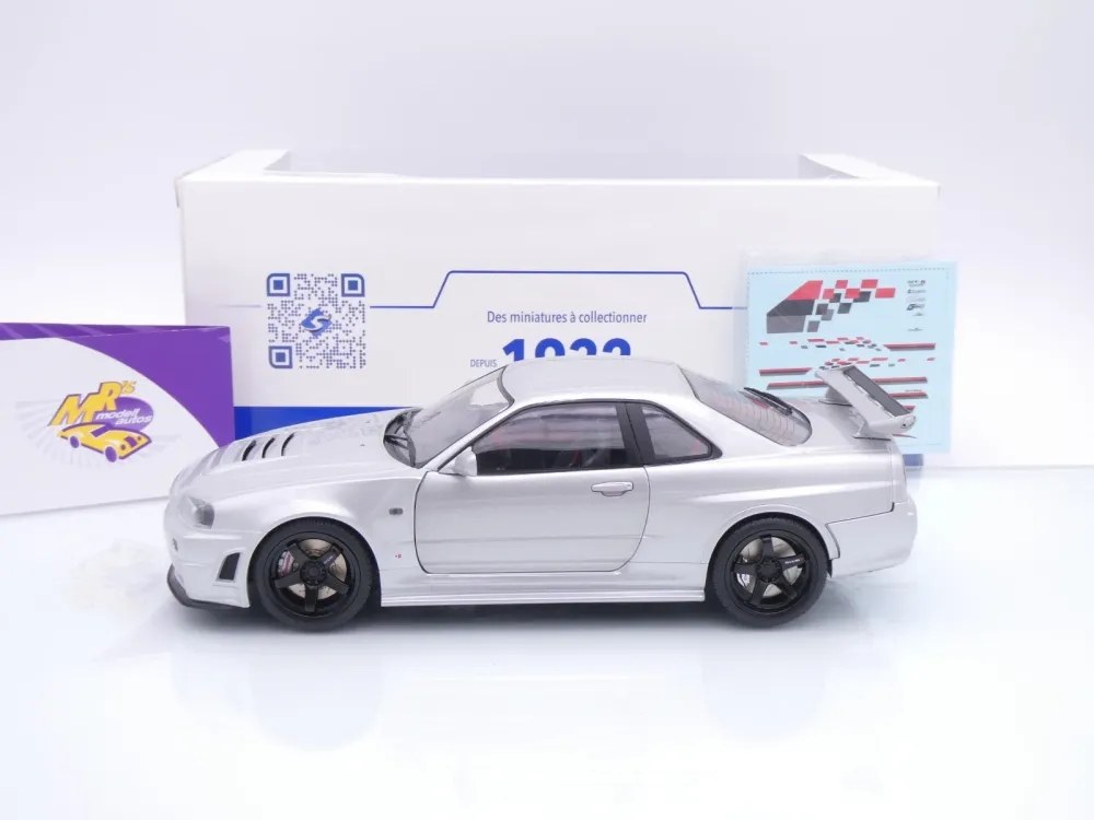 Solido S1804312 # Nissan Skyline (R34) GT-R Z-Tune Baujahr 1999 " silber " 1:18