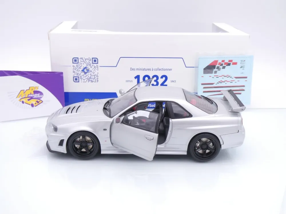 Solido S1804312 # Nissan Skyline (R34) GT-R Z-Tune Baujahr 1999 " silber " 1:18