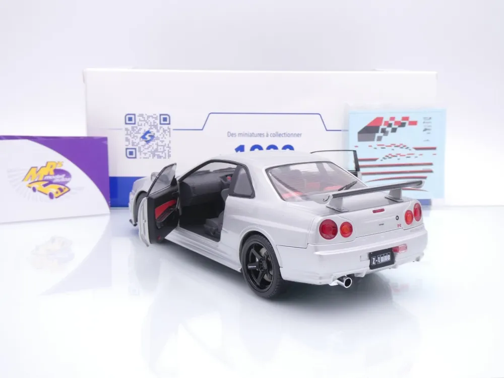 Solido S1804312 # Nissan Skyline (R34) GT-R Z-Tune Baujahr 1999 " silber " 1:18
