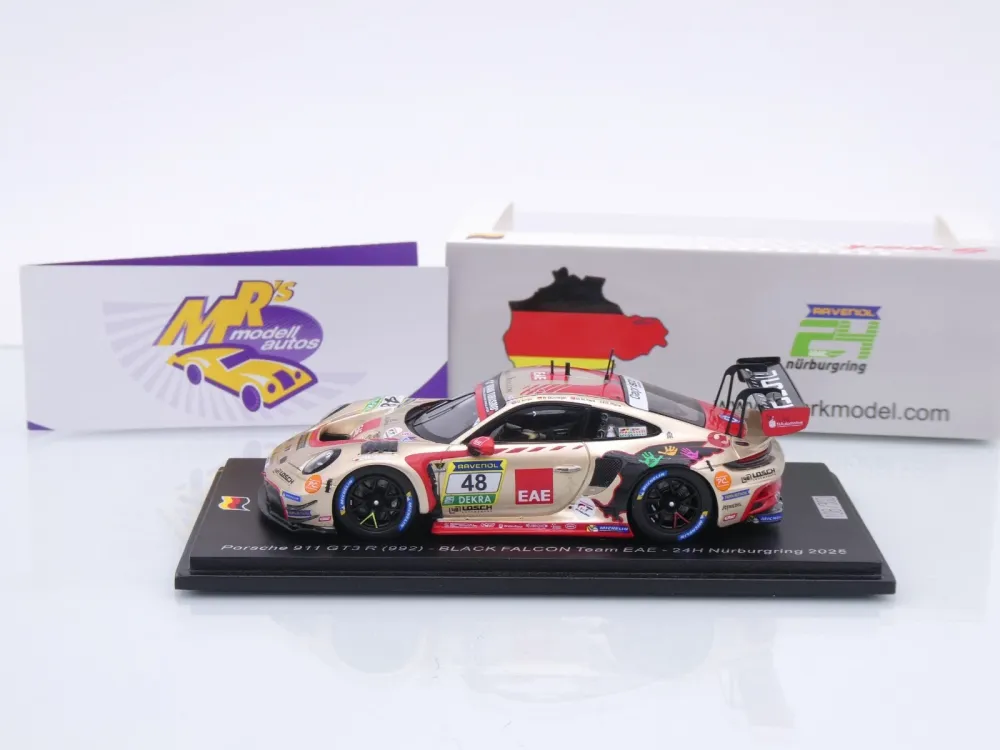 Spark SG1014 # Porsche 911 GT3 R #48 24h Nürburgring 2025 " Black Falcon " 1:43